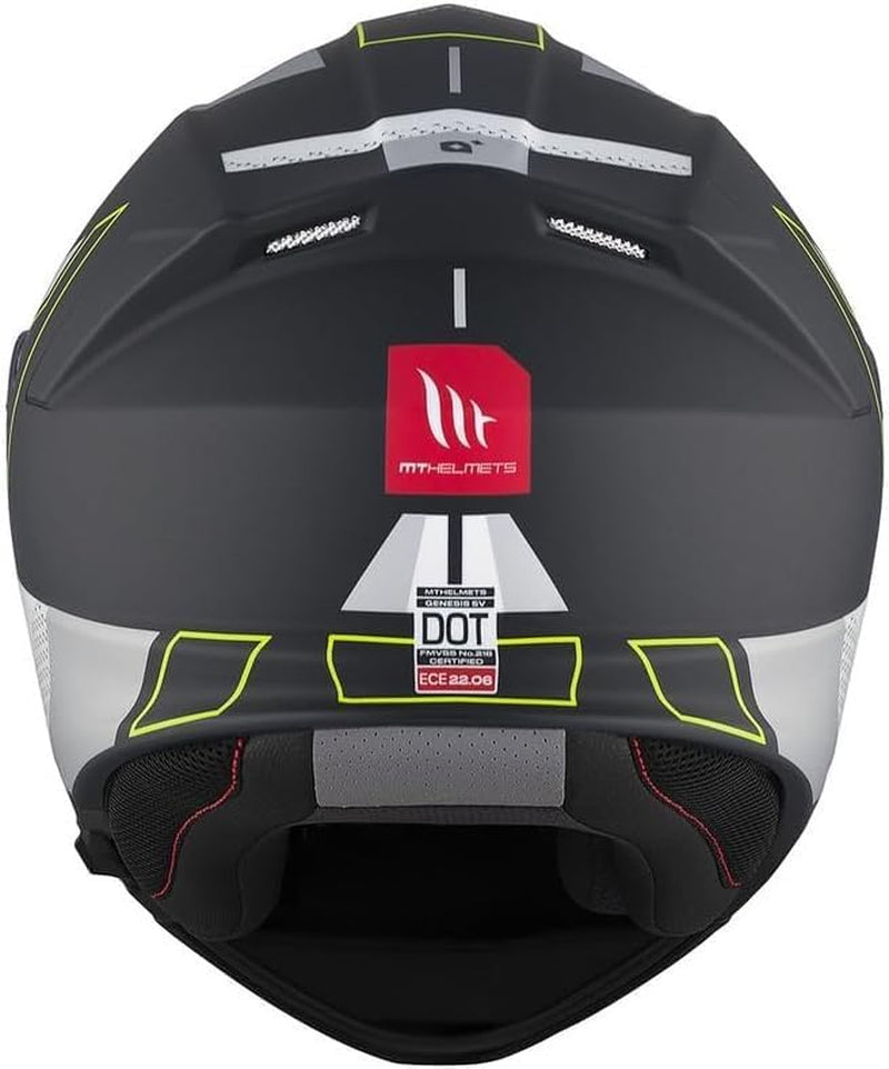 MT Helmet Casco Abatible Genesis Talla XL (61/62) Modelo Talo Negro Mate Y Fluor Con Homologacion 22.06